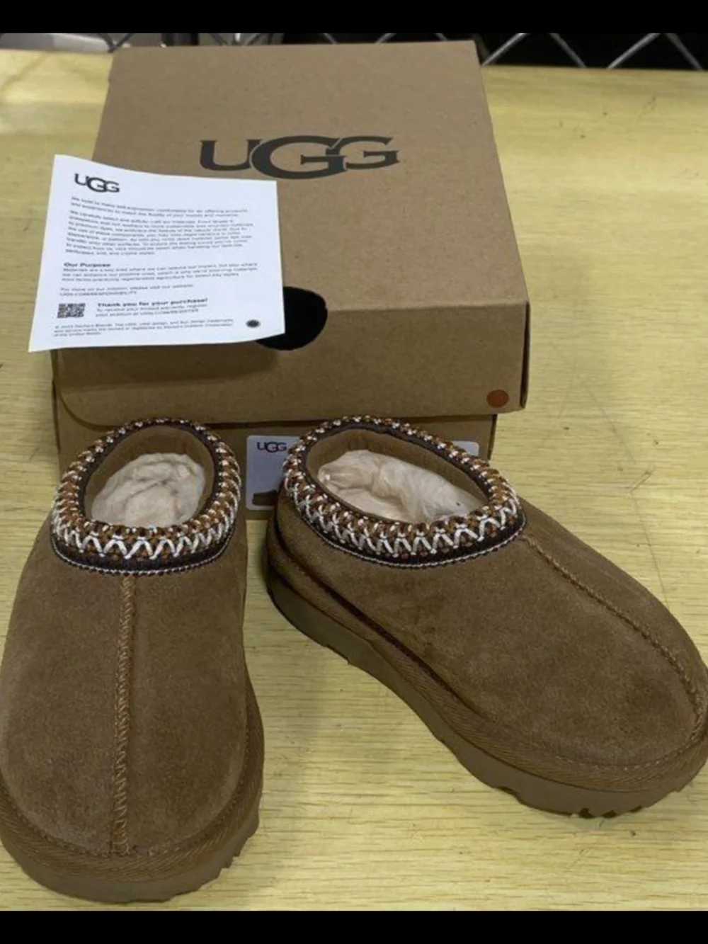 UGG Tasman II Toddler Suede Slip-On Cozy Mules Size 7 Like New/Box